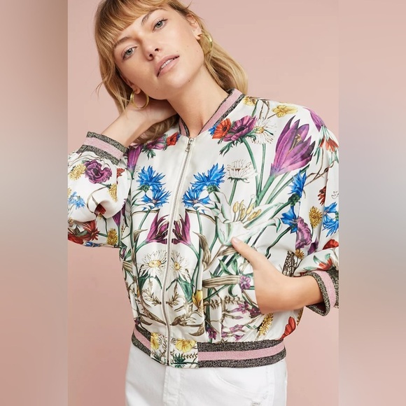 Anthropologie Elevenses Rubie Floral Bomber size S - Picture 15 of 15
